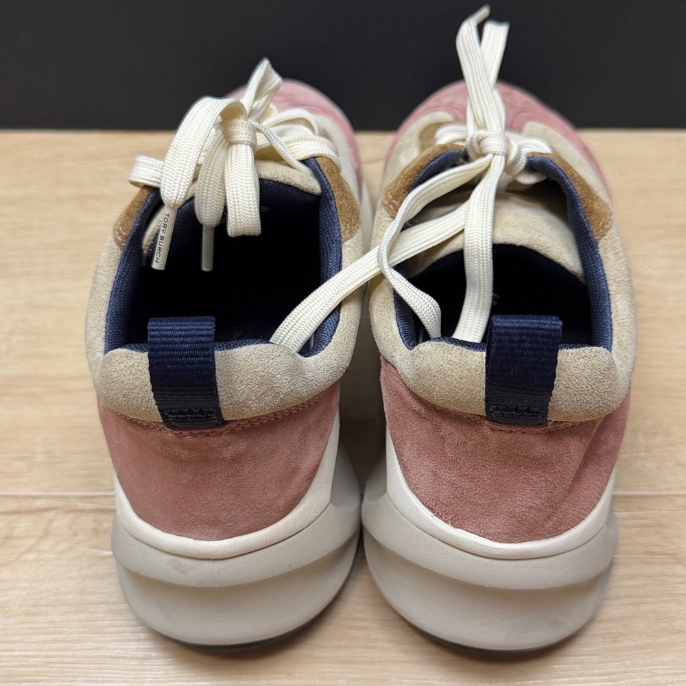 Tory Burch Good Luck T-Logo Suede Sneakers, SIZE 9 1/2 US - Picture 5 of 9
